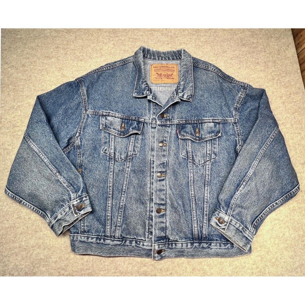 Levi's Trucker Jacket Mens XL Blue Rare Vintage 90s Made in USA 70598 4891 Acid